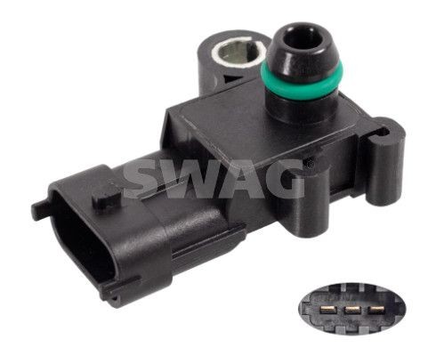 SWAG Sensor, pressão de sobrealimentação 33 10 2195 Sensor de pressão de admissão SWAG Skoda YETI 33 10 2195