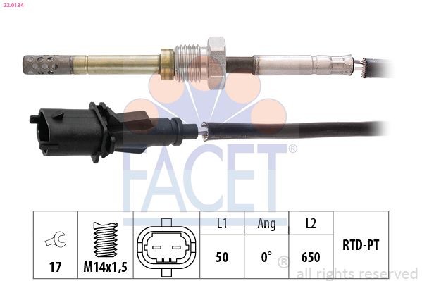 FACET Avgastempgivare 22.0134 22.0134 FACET avgastemperatursensor FIAT PANDA