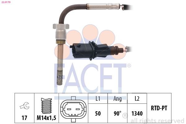 FACET Devējs, Izplūdes gāzu temperatūra 22.0179 22.0179 FACET Temperatūras sensors Lancia lēti