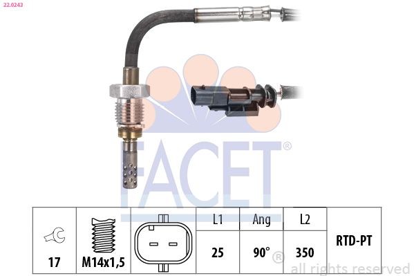 FACET Avgastempgivare 22.0243 22.0243 FACET avgastempgivare FIAT PANDA