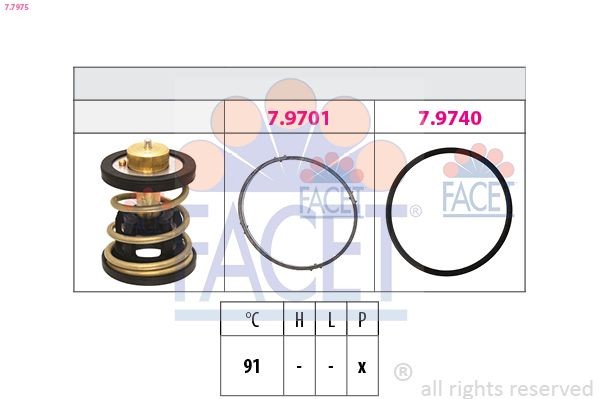 Termostats, Dzesēšanas šķidrums FACET 7.7975 FACET 7.7975 Termostats BMW X3 2025