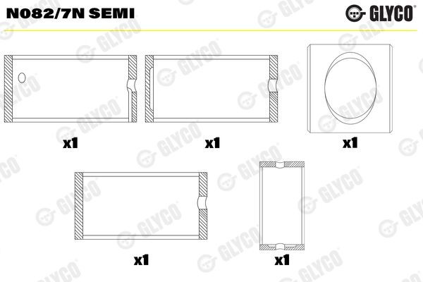 GLYCO Support d'arbre à came N082/7N SEMI N082/7N SEMI GLYCO Arbre à cames Porsche pas cher