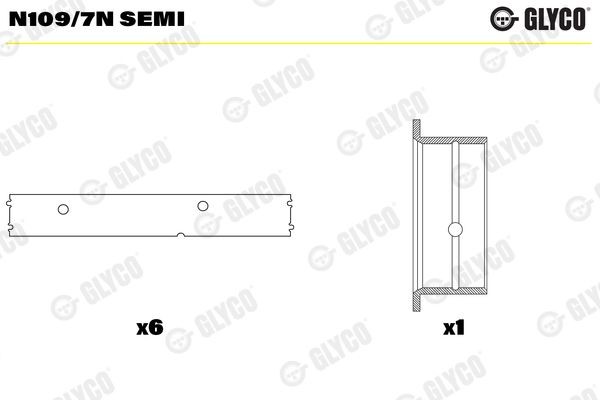 GLYCO Nockenwellenlager N109/7N SEMI N109/7N SEMI Nockenwellensatz GLYCO kaufen