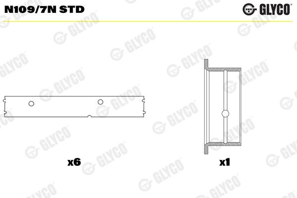 GLYCO Nokkenaslagers N109/7N STD N109/7N STD Nokkenas GLYCO CHRYSLER SEBRING