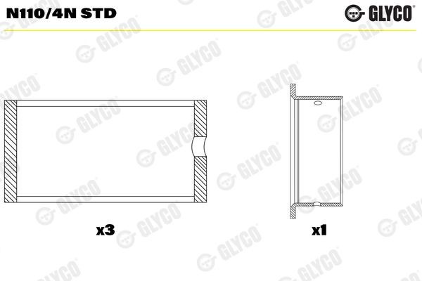 GLYCO Mancal da árvore de cames N110/4N STD Árvore de comando de válvulas GLYCO Opel KADETT N110/4N STD