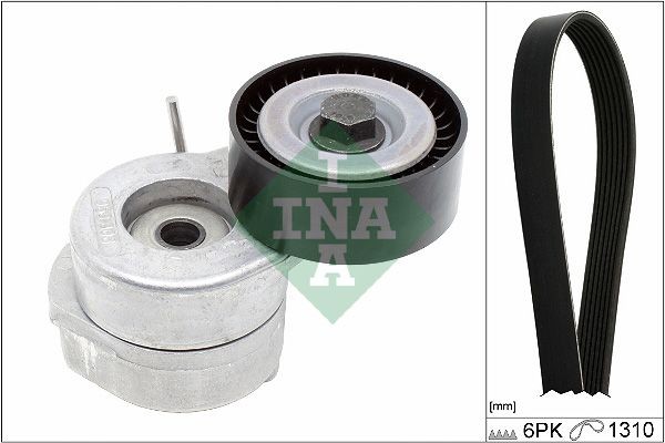 INA Jeu de courroies trapézoïdales à nervures 529 0506 10 Lancia MUSA Kit de courroie d'accessoire INA 529 0506 10