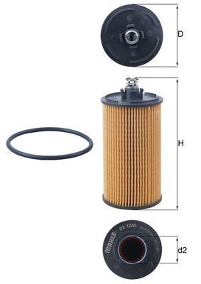 MAHLE Oliefilter OX 1245D Chevrolet NUBIRA Oliefilter van de motor MAHLE OX 1245D