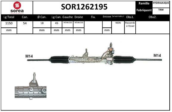 Tandstang SNRA SOR1262195 SNRA SOR1262195: Tandstang Fiat MAREA 1999