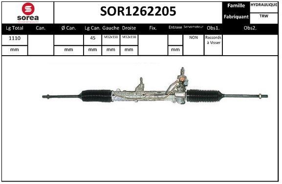 Stūres mehānisms SNRA SOR1262205 SNRA SOR1262205: Stūres mehānisms Fiat BRAVO 1999