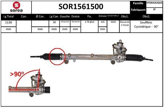 SNRA Styrväxel SOR1561500 Kuggstångsstyrning Mercedes-Benz W168 SOR1561500 SNRA