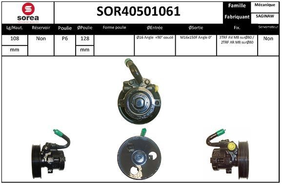 Roolivõimu pump SNRA SOR40501061 SNRA SOR40501061 Hüdraulikapump roolimine Chevrolet AVEO 2011