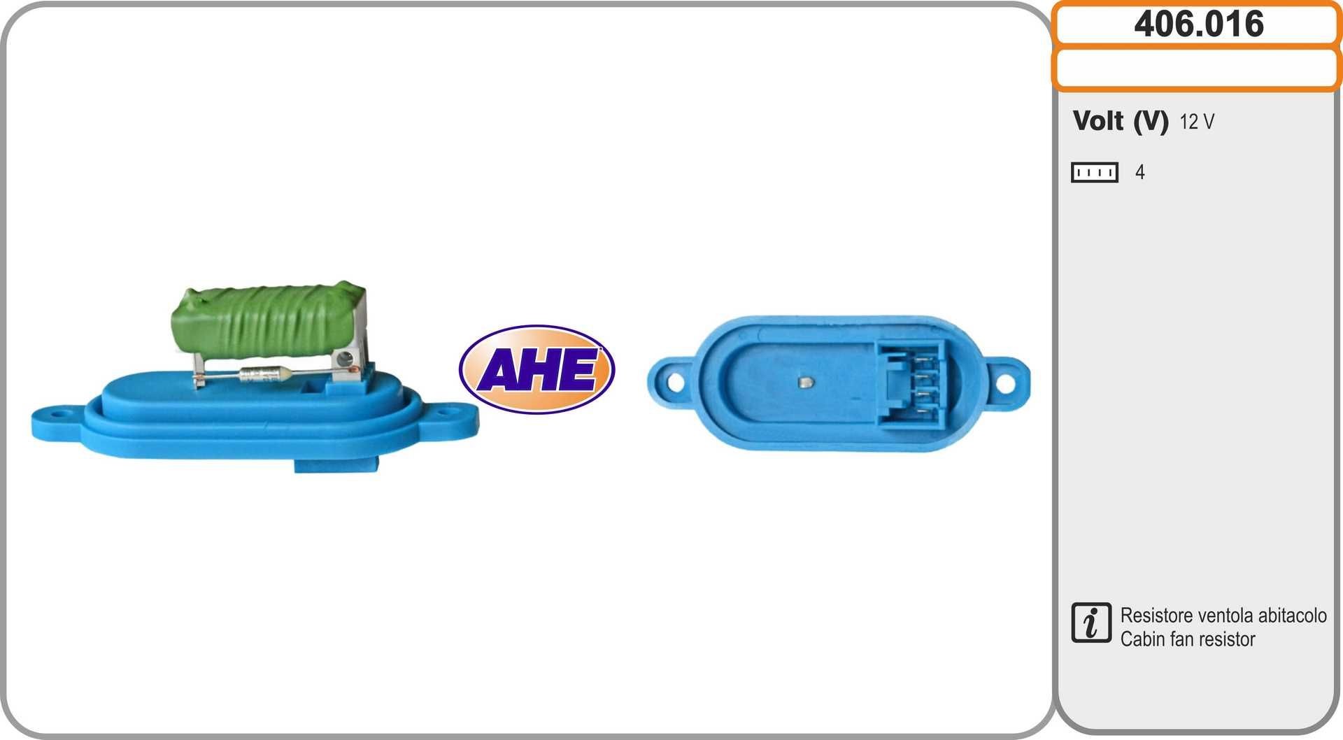 AHE Formotstand, kjølevifte for el-motor 406.016 Motstand kupevifte AHE 5008 406.016 billige