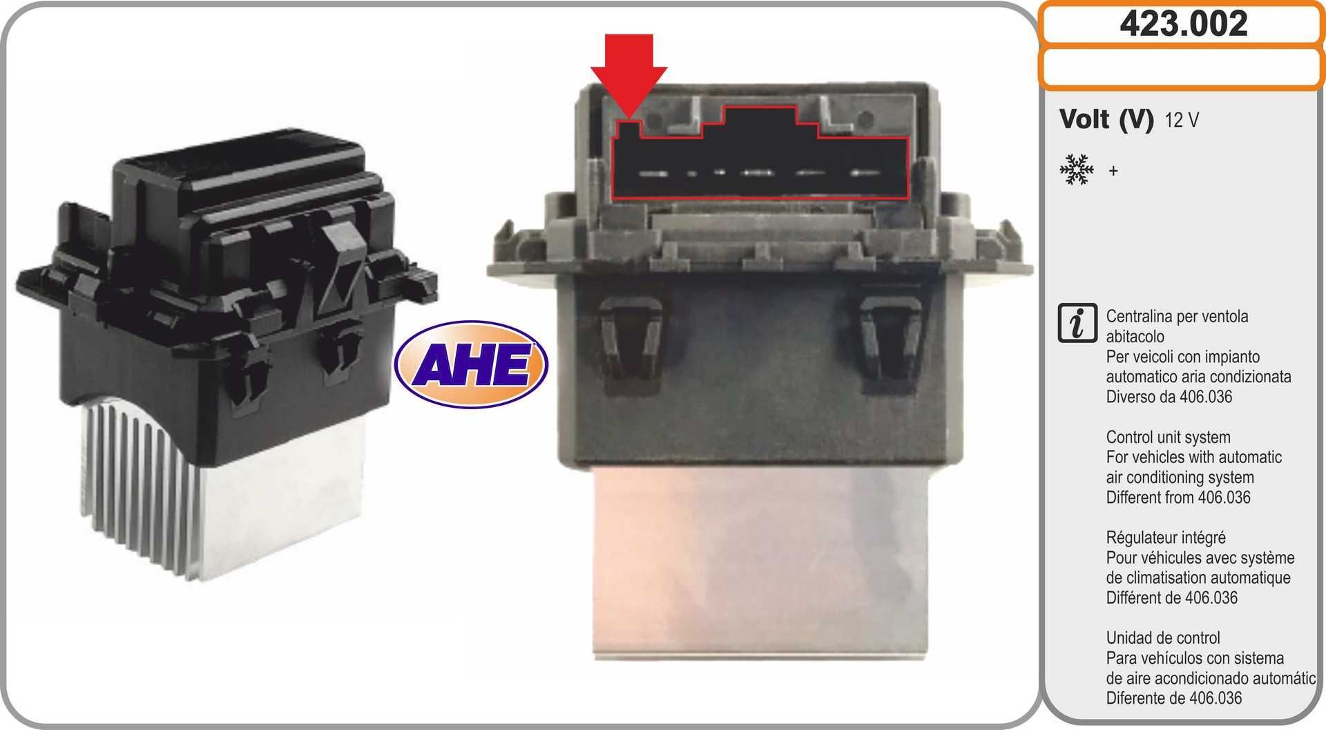 AHE Formotstand, kjølevifte for el-motor 423.002 Varmeapparat motstand AHE 5008 423.002 billige