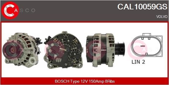 CASCO Dynamo / Alternator CAL10059GS Volvo V50 Generator CASCO CAL10059GS