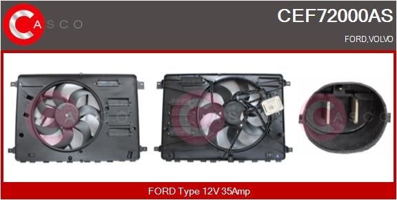 CASCO Elektromotor vetráka chladiča CEF72000AS CEF72000AS Elektromotor vetráka chladiča CASCO FORD FIESTA