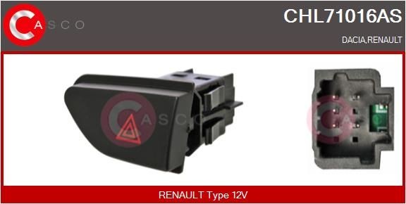CASCO Alarmlicht schakelaar CHL71016AS Renault TRAFIC Waarschuwingsknipperlamp schakelaar CASCO CHL71016AS
