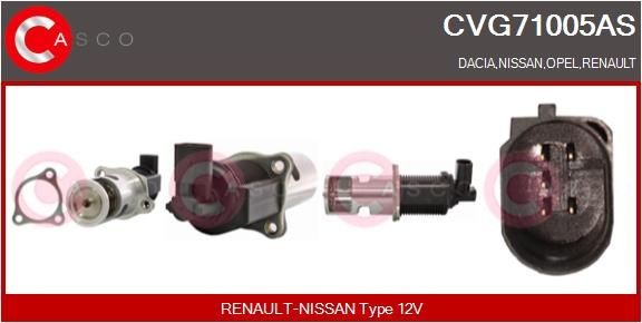 CASCO EGR-ventil CVG71005AS CVG71005AS CASCO avgasåterföringsventil RENAULT MEGANE