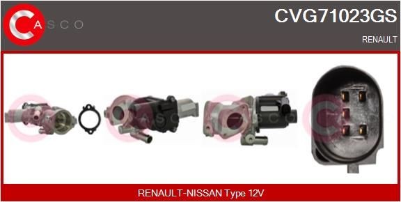 CASCO EGR-ventil CVG71023GS CVG71023GS EGR-ventil CASCO RENAULT TWINGO