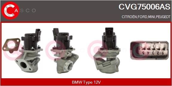 CASCO AGR - Ventil CVG75006AS EGR ventil CASCO Citroën XANTIA CVG75006AS