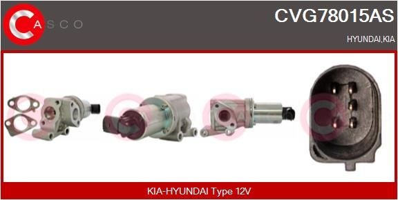 CASCO Venttiili, pakokaasun kierrätys CVG78015AS CASCO CVG78015AS KIA Venga Van / Hatchback (YN) pakokaasun kierrätysventtiili