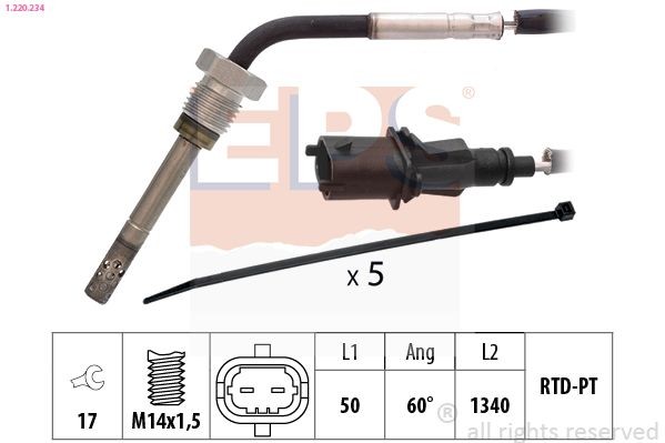 EPS Sensore, Temperatura gas scarico 1.220.234 1.220.234 costo Sensore temperatura gas di scarico EPS OPEL ANTARA