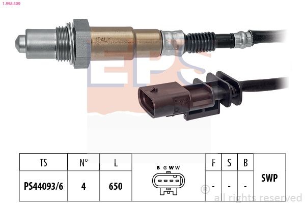 EPS Sonde lambda 1.998.509 1.998.509 Capteur NOx JEEP CHEROKEE EPS