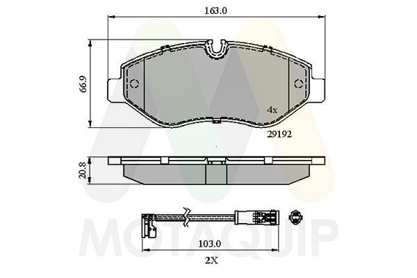 MOTAQUIP Kit pastiglie freni LVXL2036 LVXL2036 costo Pastiglie dei freni MOTAQUIP MERCEDES-BENZ Classe A