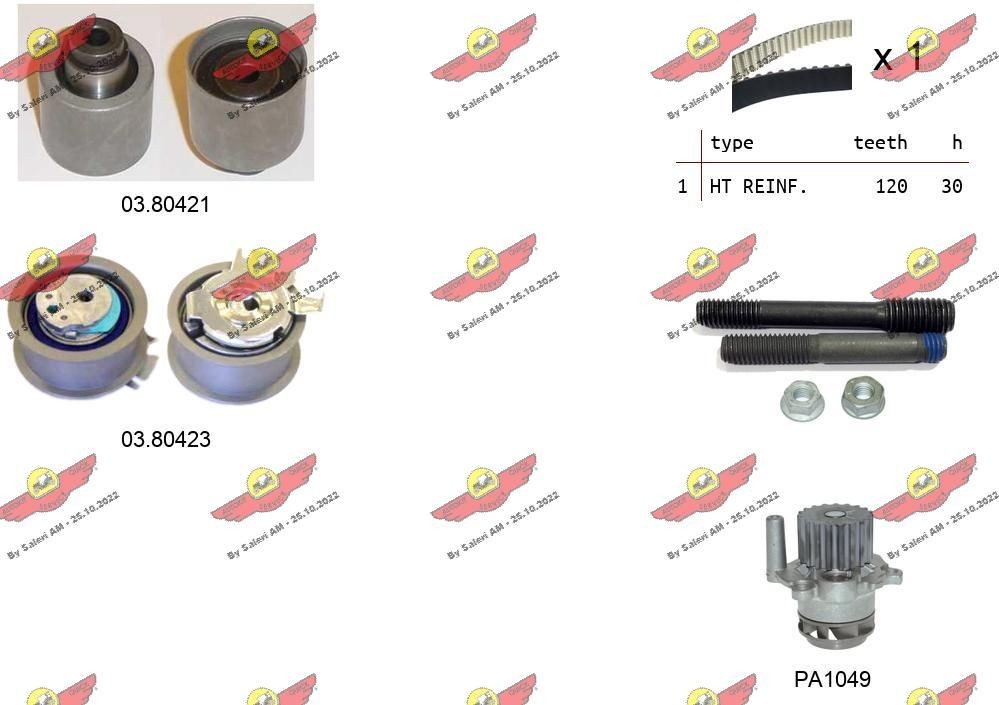 AUTOKIT Jogo de correias dentadas 04.5056PA3 Kit de distribuição AUTOKIT Volkswagen VENTO 04.5056PA3