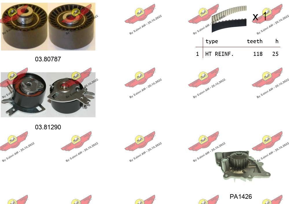 AUTOKIT Σετ οδοντωτού ιμάντα 04.5264PA Σετ ιμάντα χρονισμού AUTOKIT LAND ROVER 04.5264PA