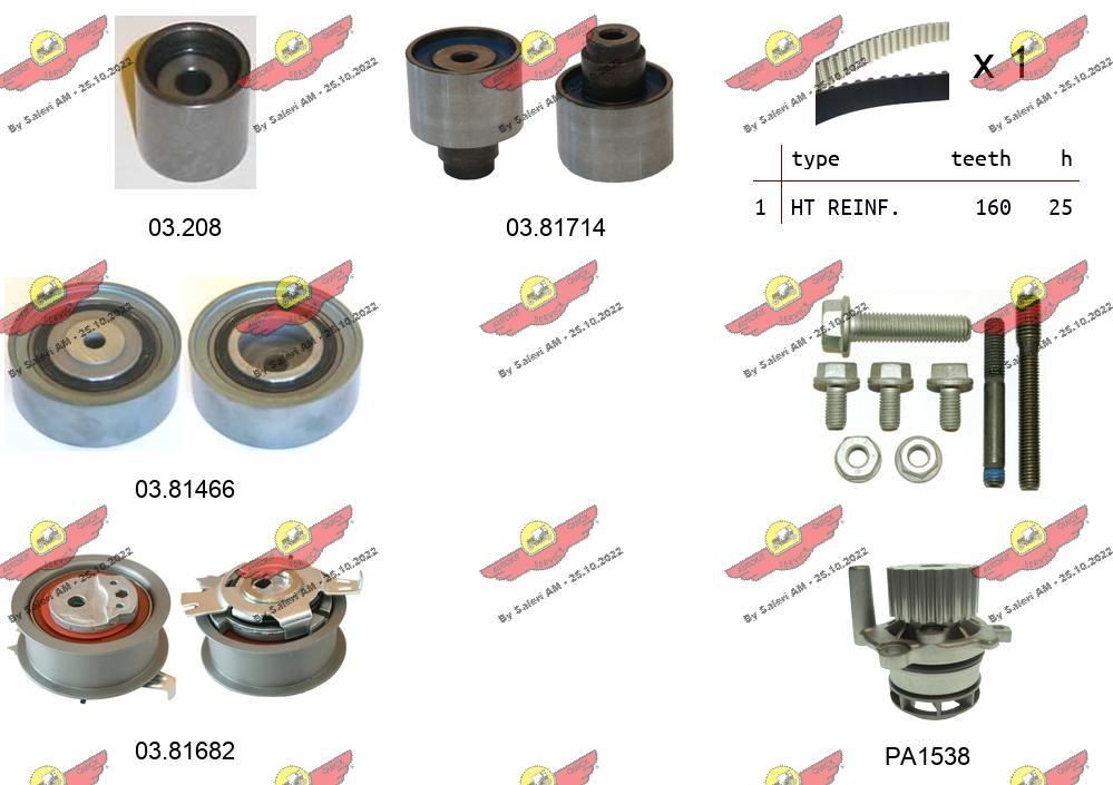 AUTOKIT Distributieriem set 04.5314PA Distributieriem AUTOKIT SEAT 04.5314PA