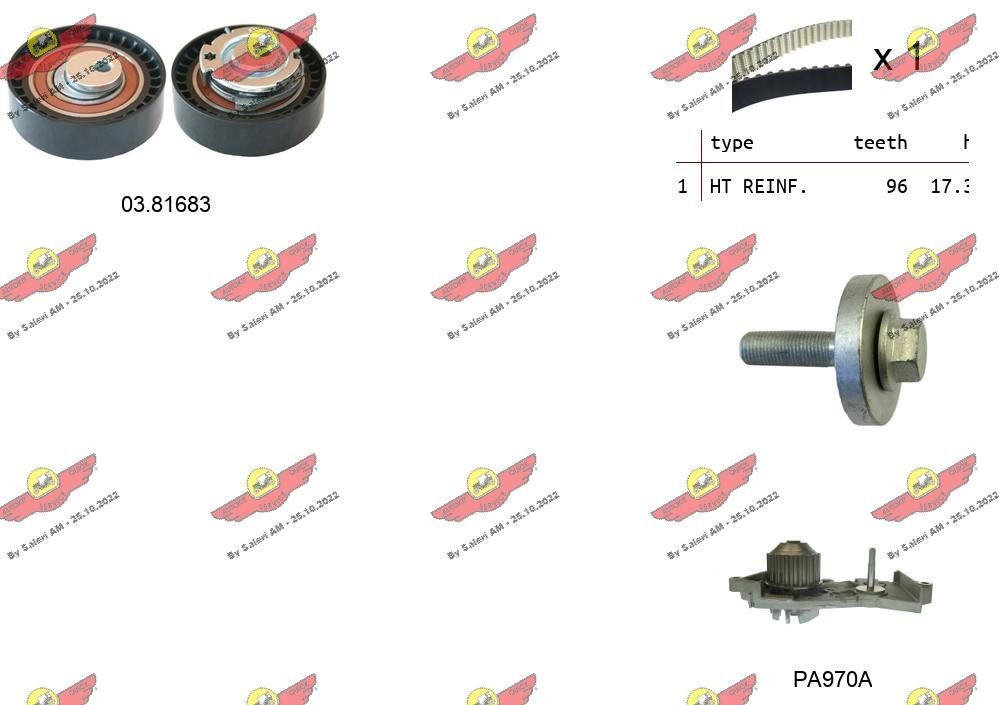 AUTOKIT Distributieriem set 04.5319PA Distributieset AUTOKIT RENAULT 04.5319PA