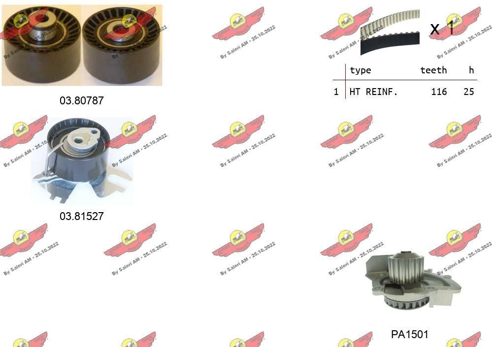 AUTOKIT Distributieriem set 04.5346PA Getande riem FORD AUTOKIT 04.5346PA
