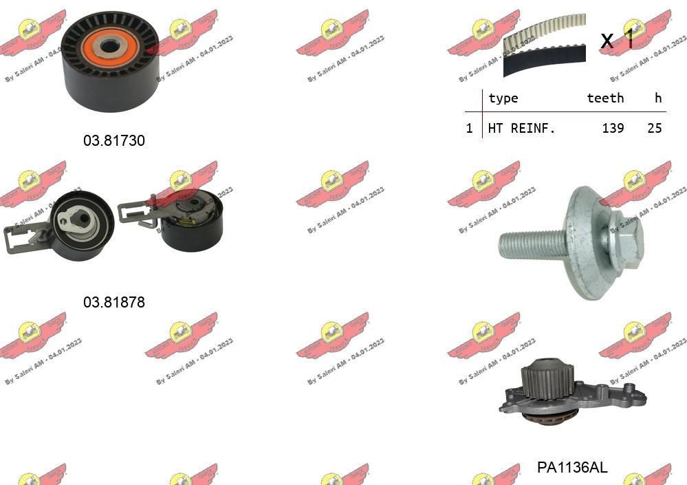 AUTOKIT Kamremssats 04.5365PA 04.5365PA AUTOKIT kamremskit PEUGEOT 107