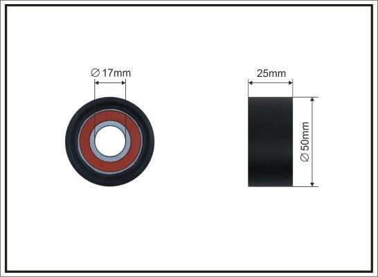 Geleiderol / omdraairol v-snaren CAFFARO 500646 CAFFARO 500646 Geleiderol poly v-riem SEAT IBIZA 2017