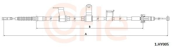 Cavo freno a mano COFLE 1.HY005 COFLE 1.HY005 Corde freno a mano Hyundai i10 2019