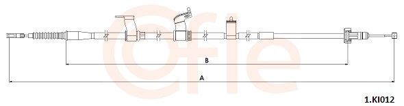 COFLE Câble de frein à main 1.KI012 Kia RIO Câble de frein à main COFLE 1.KI012