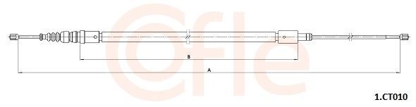 COFLE Trose, Stāvbremžu sistēma 92.1.CT010 COFLE 10721 Trose, Stāvbremžu sistēma 92.1.CT010