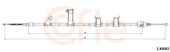 COFLE Câble de frein à main 92.1.KI002 COFLE 92.1.KI002 Câble de frein à main Kia Rio JB pas cher