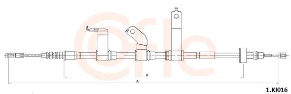 Cabo de aço, travão de estacionamento COFLE 92.1.KI016 COFLE 92.1.KI016 Cabo de freio HYUNDAI ACCENT 2017