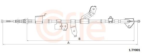 Ντίζα, φρένο ακινητοποίησης COFLE 92.1.TY001 COFLE 92.1.TY001 Ντίζα φρένου TOYOTA PRIUS 2015