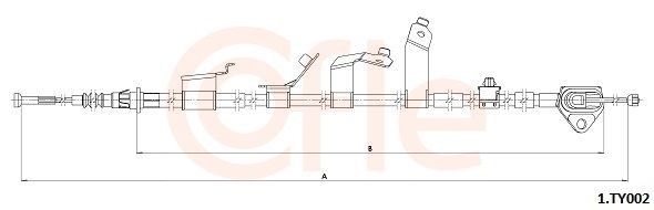 Handremkabel COFLE 92.1.TY002 COFLE 92.1.TY002 Handremkabel TOYOTA PRIUS 1999