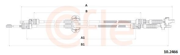 COFLE Kabel, manuel gearkasse 92.10.2466 Gearkassekabel COFLE Honda LOGO 92.10.2466