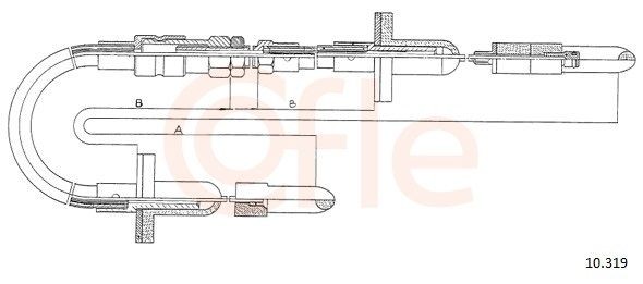 COFLE Cabo de aço, accionamento da embraiagem 92.10.319 COFLE 92.10.319 Cabo de embreagem Audi 80 B3 preço
