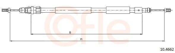 COFLE Ντίζα, φρένο ακινητοποίησης 92.10.4662 τιμες Ντίζα χειροφρένου Citroën N68 92.10.4662 COFLE