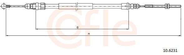 Tautrekk, håndbremse COFLE 92.10.6231 COFLE 92.10.6231 Håndbremsekabel Peugeot 607 2011