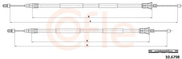 Cabo de aço, travão de estacionamento COFLE 92.10.6798 COFLE 92.10.6798 Cabo de travão de estacionamento RENAULT GRAND SCÉNIC 2009