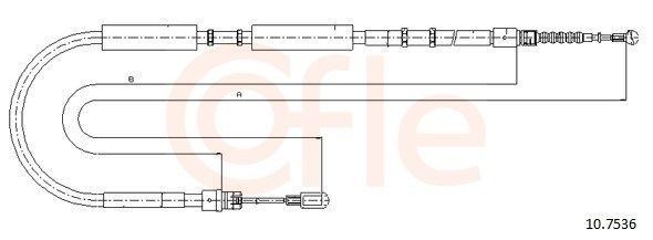 COFLE Trose, Stāvbremžu sistēma 92.10.7536 92.10.7536 COFLE Rokas bremzes trose Audi lēti