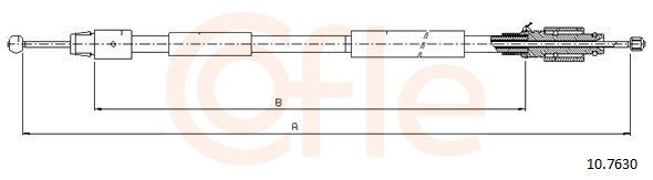 COFLE Ντίζα, φρένο ακινητοποίησης 92.10.7630 COFLE 92.10.7630 γνήσια Ντίζα χειροφρένου Porsche 986 Boxster κόστος
