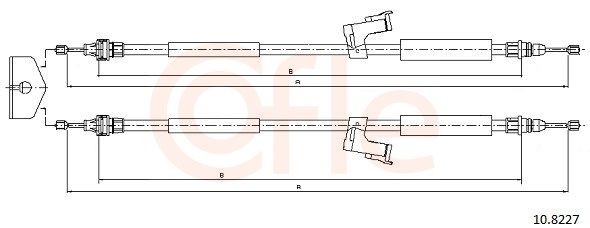 COFLE Ντίζα, φρένο ακινητοποίησης 92.10.8227 92.10.8227 Ντίζα χειροφρένου VOLVO P1800 COFLE