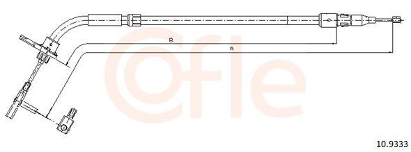 COFLE Hand brake cable 92.10.9333 92.10.9333 COFLE handbrake for MERCEDES-BENZ 123-Series